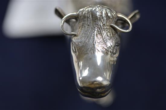 A late 1950s silver cow creamer by William Comyns & Sons Ltd, length 15.3cm.